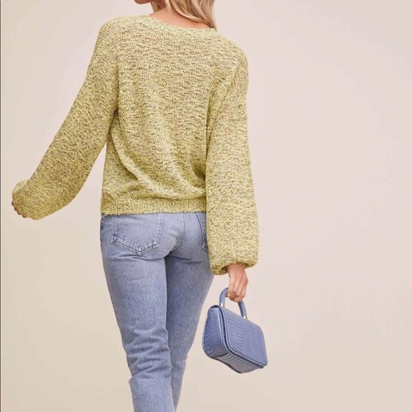 Astr Undisclosed Sweater Neon Lemon Black NWT NEW - Picture 3 of 4